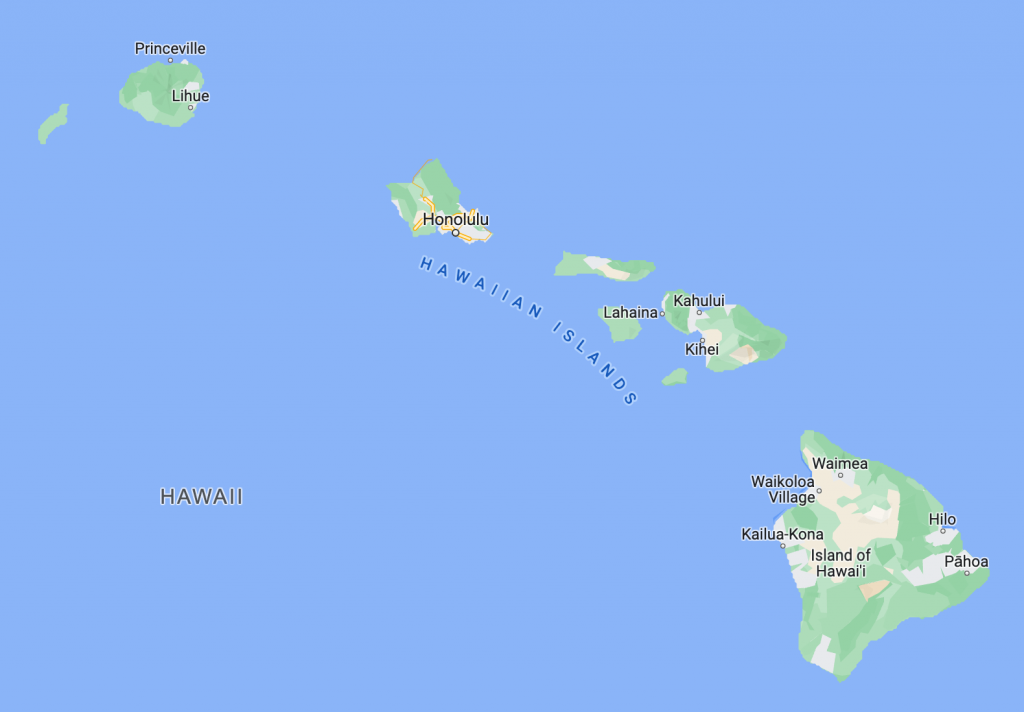 Hawaiian Islands map